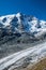 Grossglockner, the highest mountain in Austria along with the Pasterze glacier