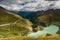 Grossglockner Melting Glacier and Stausee Margaritze Lake in Valley. Austria Landscape