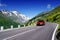 GROSSGLOCKNER ROAD, AUSTRIA, JULY 17, 2019: Traffic on the Grossglocknerstrasse in the Austrian Alps in summer time.