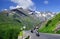 GROSSGLOCKNER ROAD, AUSTRIA, JULY 17, 2019: Traffic on the Grossglocknerstrasse in the Austrian Alps in summer time.