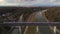 Grosshesseloher Brucke on Isar River in Munich, Germany aerial view. Two-story railroad and pedestrian bridge in Munchen