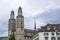 Grossmunster. Romanesque Cathedral in Zurich. View of the Grossmunster.