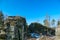 Grossofen - Scenic view of massive rock formation called Grossofen surrounded by idyllic forest in Modriach, Hebalm, Kor Alps