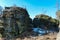 Grossofen - Scenic view of massive rock formation called Grossofen surrounded by idyllic forest in Modriach, Hebalm, Kor Alps