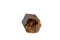 Grossular garnet mineral stone macro on white background