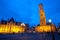 Grote Markt Courthouse Belfry Brugge Twilight