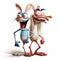 Grotesque Caricature Rabbit Cartoon Characters In Junglepunk Style