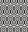 Grotesque waves seamless pattern, black and white retro style geometric vector background