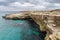 Grotta della Poesia coast cliff, Salento, Apulia, Italy