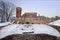 A grotto near the palace of the Oldenburg Princess in Voronezh region in winter, Russia