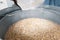Ground barley in container, grinding barley