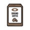 Ground coffee bag vintage vector icon
