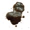 Ground coffee or dirt stain isolated on a white background. Stain of spilled coffee isolated on a white background