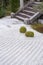 Ground covered with gravel in a Japanese rock garden or zen garden