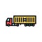 ground freight truck delivery service color icon vector illustration
