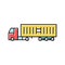 ground freight truck delivery service color icon vector illustration