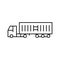 ground freight truck delivery service line icon vector illustration