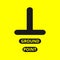 Ground icon, sign. Electrical symbol isolated on yellow background. ESD, EPA. Common ground point. Electrostatic