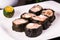 Ground pork with crab stick wrapped in nori