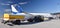 Ground staff handling of an aircraft before departure at the air