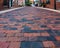 Ground view of red brick street