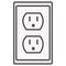 Grounded power outlets symbol. white socket. electric outlet