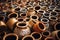 Grounded in tradition, various clay pots form a vibrant market