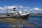 Grounded tug boat abandoned in Ushuaia Harbor