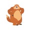 Groundhog angry. Woodchuck evil emotions avatar. Marmot aggressive. Groundhog day Vector illustration