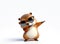 Groundhog a dabbing pose wearing fashionable sunglasses 3D AI generated