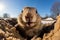 Groundhog Day celebration, with Punxsutawney Phil emerging to predict the weather, an annual tradition in February