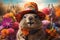 Groundhog Day. February 2nd, Punxsutawney Phil, hat, happy and smiling. folklore, superstition, weather forecasting