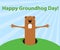 Groundhog day funny cartoon character of marmot wait spring