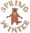 Groundhog Day Spring or Winter text greeting card