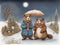 groundhog day and weather ,Children\\\'s storybook style background imag