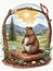 groundhog day and weather ,Children\\\'s storybook style background image