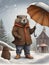 groundhog day and weather ,Children\\\'s storybook style background image