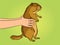 Groundhog in hands pop art vector illustration
