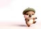 Groundhog Happiness dance wearing a green beret 3D AI generated