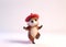 Groundhog in a Tango dance wearing a red beret 3D AI generated