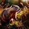 Groundhog, wild animal living in nature, part of ecosystem