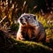 Groundhog, wild animal living in nature, part of ecosystem