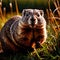 Groundhog, wild animal living in nature, part of ecosystem