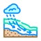 groundwater flow hydrogeologist color icon vector illustration