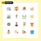 Group of 16 Flat Colors Signs and Symbols for statistics, diagram, back, business, graph