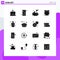 Group of 16 Modern Solid Glyphs Set for bottle, stopwatch, smart phone, productivity, tab