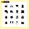 Group of 16 Modern Solid Glyphs Set for computer, man, care, support, heart