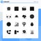 Group of 16 Modern Solid Glyphs Set for furniture, chair, files, website, management