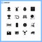 Group of 16 Modern Solid Glyphs Set for shapes, delivery, mind, broken, holiday