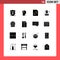 Group of 16 Modern Solid Glyphs Set for target, labour, minded, labor, chief